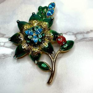 Monet flower brooch